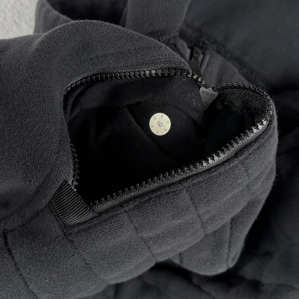 Lululemon Women's Fleece Be True Asymmetrical Mock Neck Jacket Black Sz 6 - Picture 9 of 11